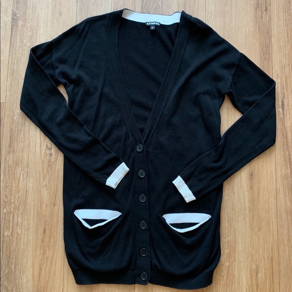 Express Sweaters - Express | Black & White Cardigan